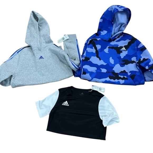 Adidas BOYS BUNDLE - 2 Boys Sweatshirt Hoodies (XL) & T-Shirt Large - Picture 2 of 14